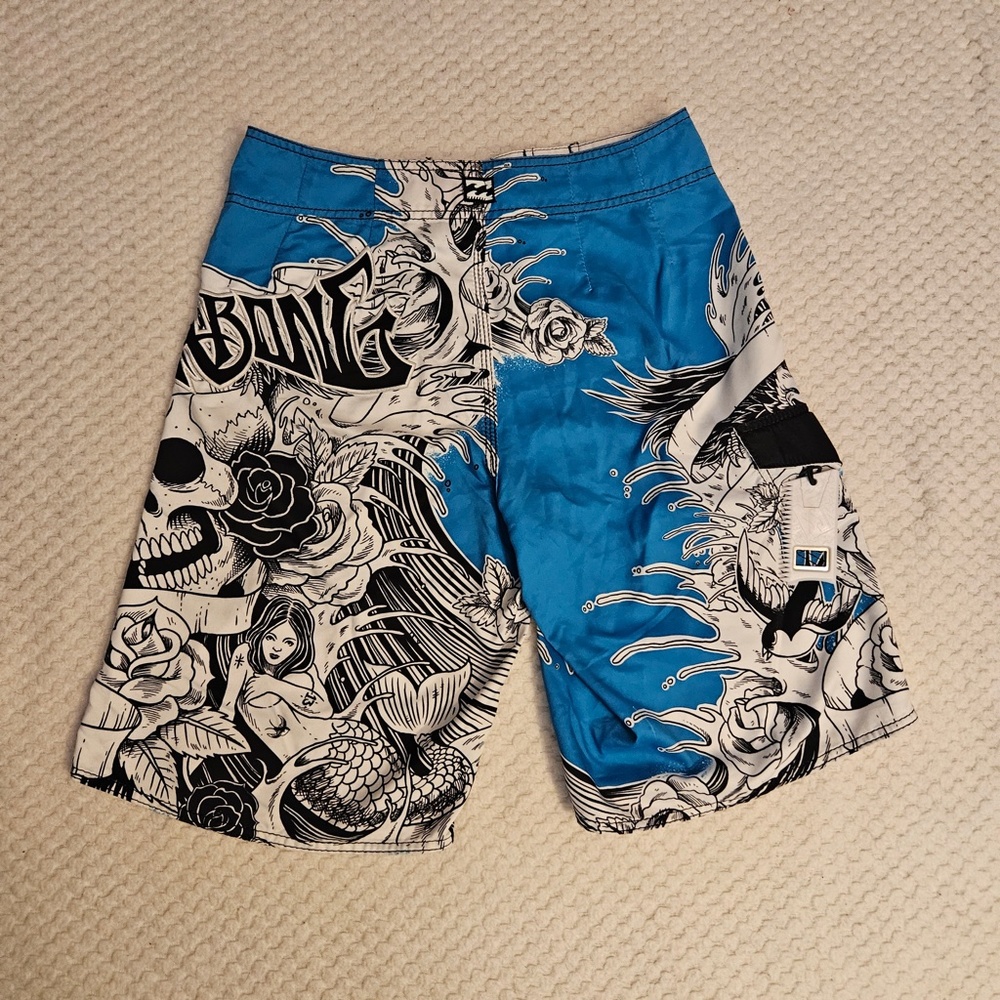 Billabong Men's Blue Graphics Board Shorts 30W 100% Polyester - Picture 5 of 5